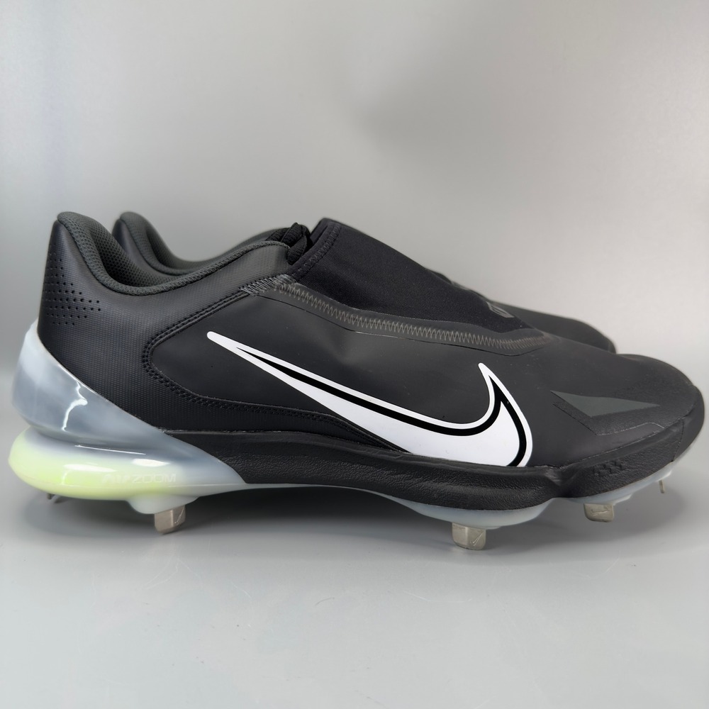 Nike Force Zoom Trout 8 Pro Mens 14 Metal Baseball Cleats Black Shoe Hidden Lace